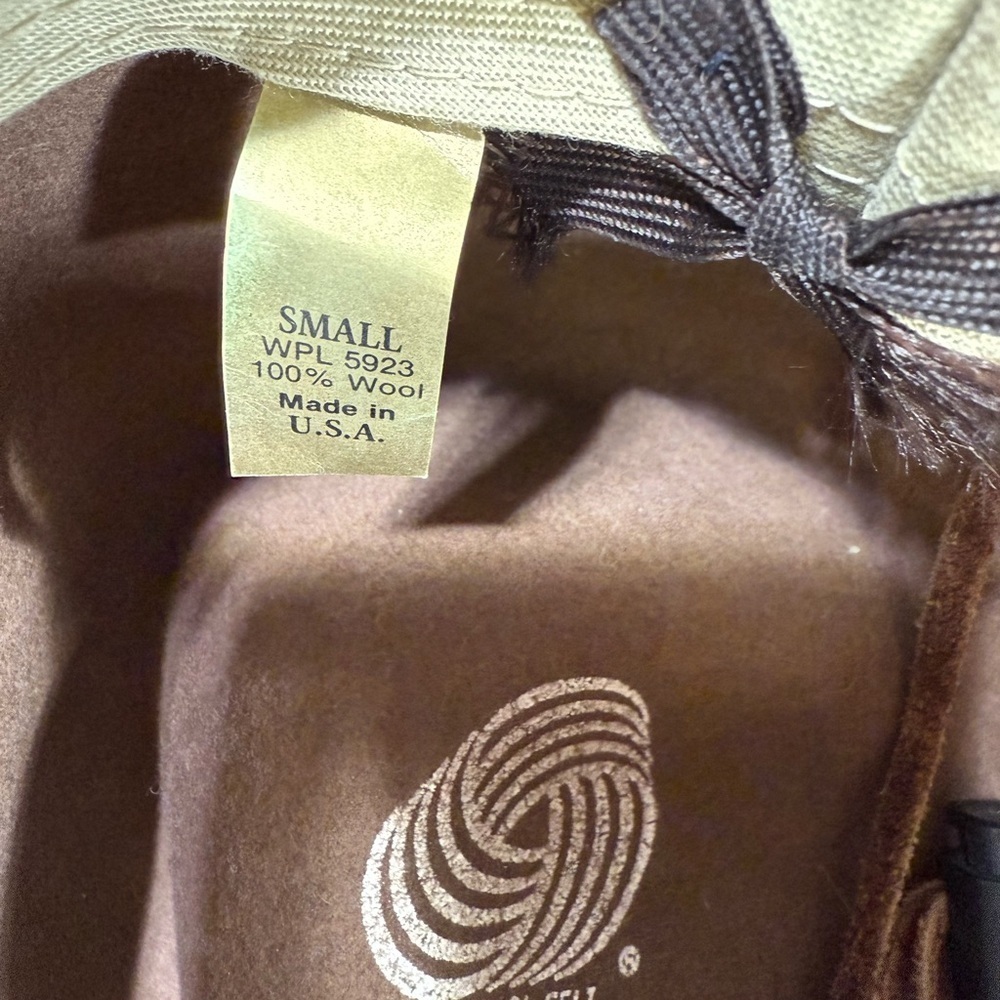 Wide Brim Stetson style wool fedora Hat with Rope Band made in USA sz small - Picture 8 of 8